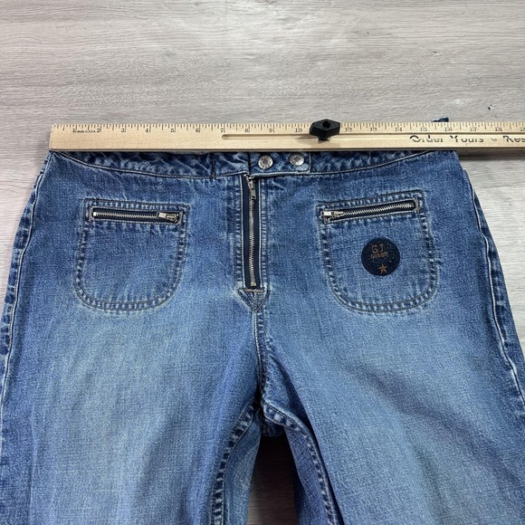 VINTAGE Guess Jeans Womens 32 Blue USA American Tradition Zip Pocket 90s - Picture 8 of 14